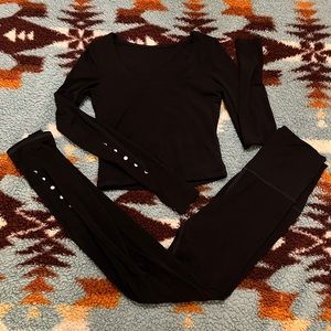 Purusha People Yoga Set (Black/Moon Cycle Print)